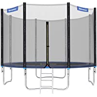 SONGMICS 305 cm Cama Elástica- Redonda Cama Elástica de Jardín con Red de Seguridad Interior- Escalera- para Niños y…